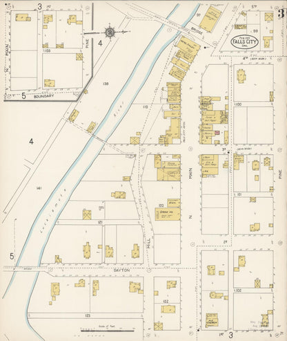 Sanborn Fire Insurance Map from Falls City, Polk County, Oregon (1913), Sheet #0003 - Complete Map Set gallery image, historic Sanborn map, vintage wall art, Oregon Oregon
