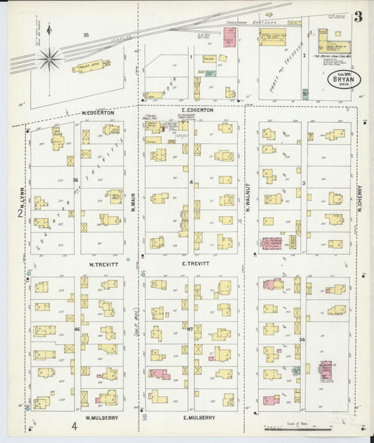 Sanborn Fire Insurance Map from Bryan, Williams County, Ohio (1899), Sheet #0003 - Historic Sanborn Fire Insurance Map Print, vintage old map wall art, antique decor, genealogy gift, Ohio Ohio map