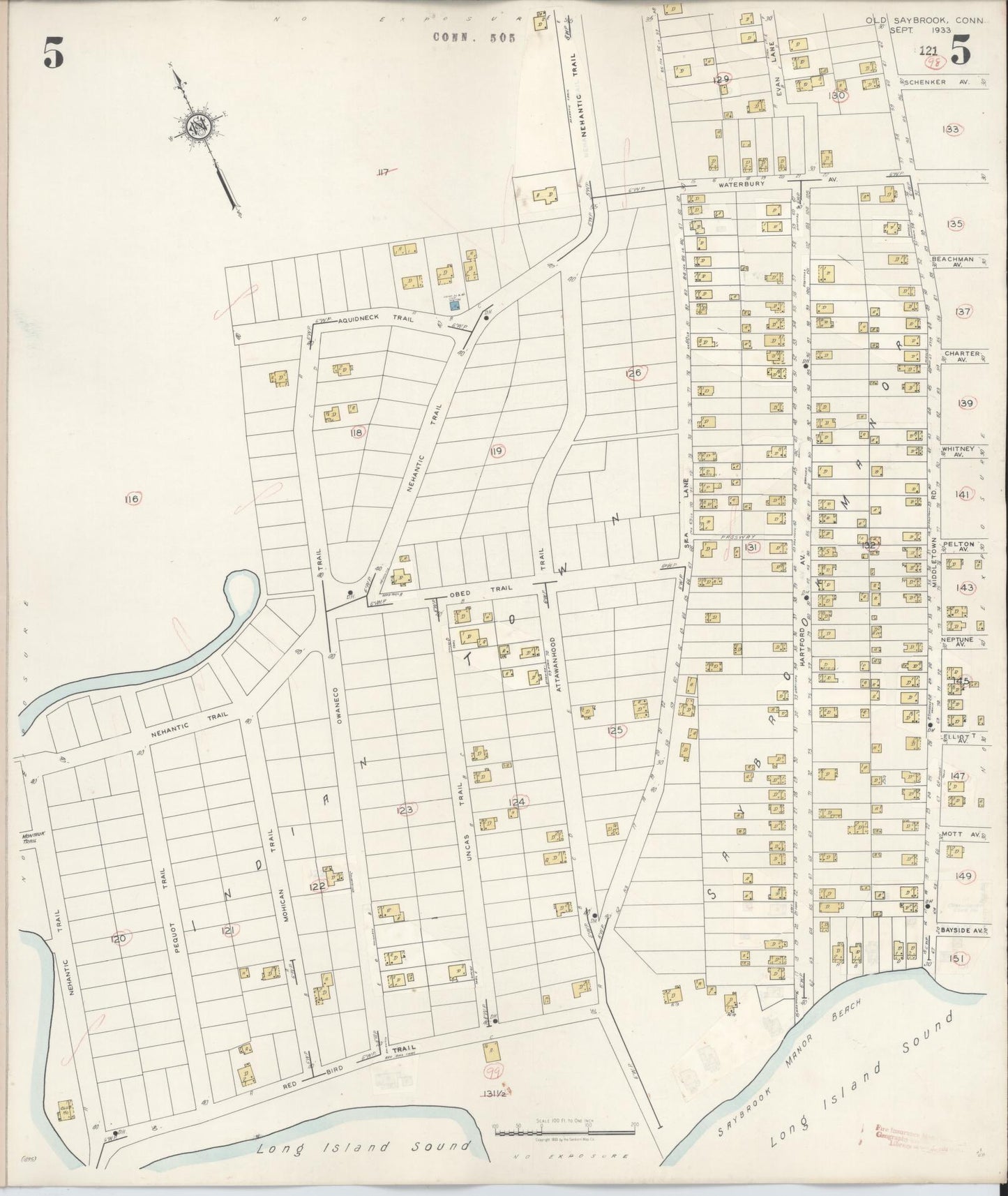 Sanborn Fire Insurance Map from Old Saybrook, Middlesex County, Connecticut (1943), Sheet #0005 - Complete Map Set gallery image, historic Sanborn map, vintage wall art, Connecticut Connecticut