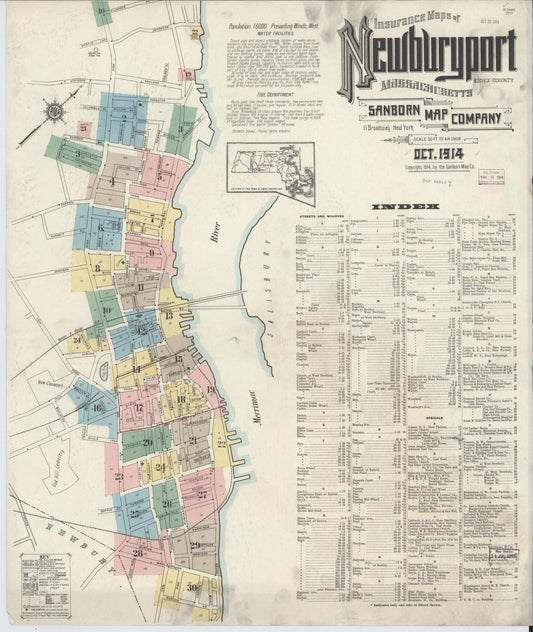 Sanborn Fire Insurance Map from Newburyport, Essex County, Massachusetts. (1914) – Historic Sanborn Fire Insurance Map Print