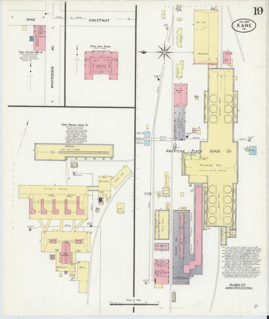 Sanborn Fire Insurance Map from Kane, McKean County, Pennsylvania (1909), Sheet #0019 - Historic Sanborn Fire Insurance Map Print, vintage old map wall art, antique decor, genealogy gift, Pennsylvania Pennsylvania map