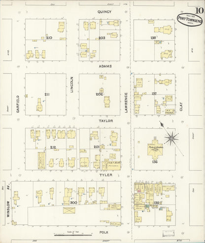 Sanborn Fire Insurance Map from Port Townsend, Jefferson County, Washington (1891), Sheet #0010 - Complete Map Set gallery image, historic Sanborn map, vintage wall art, Washington Washington