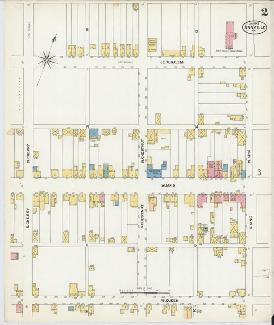 Sanborn Fire Insurance Map from Annville, Lebanon County, Pennsylvania (1902), Sheet #0002 - Historic Sanborn Fire Insurance Map Print, vintage old map wall art, antique decor, genealogy gift, Pennsylvania Pennsylvania map