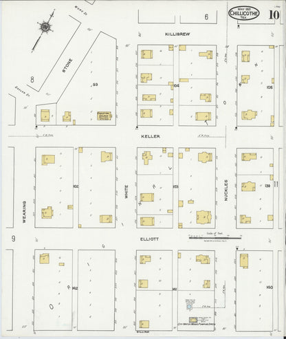 Sanborn Fire Insurance Map from Chillicothe, Hardeman County, Texas (1921), Sheet #0010 - Historic Sanborn Fire Insurance Map Print, vintage old map wall art, antique decor, genealogy gift, Texas Texas map