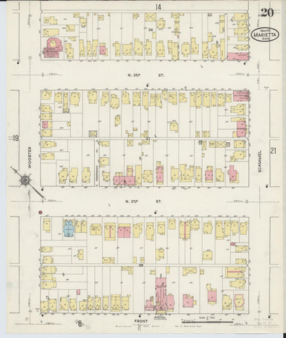 Sanborn Fire Insurance Map from Marietta, Washington County, Ohio (1915), Sheet #0020 - Complete Map Set gallery image, historic Sanborn map, vintage wall art, Ohio Ohio