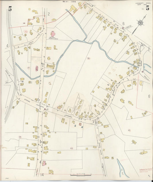 Sanborn Fire Insurance Map from Cohasset, Norfolk County, Massachusetts (1940), Sheet #0005 - Historic Sanborn Fire Insurance Map Print, vintage old map wall art, antique decor, genealogy gift, Massachusetts Massachusetts map