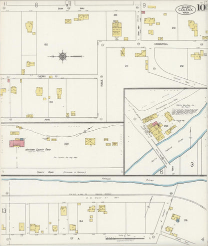 Sanborn Fire Insurance Map from Colfax, Whitman County, Washington (1922), Sheet #0010 - Complete Map Set gallery image, historic Sanborn map, vintage wall art, Washington Washington