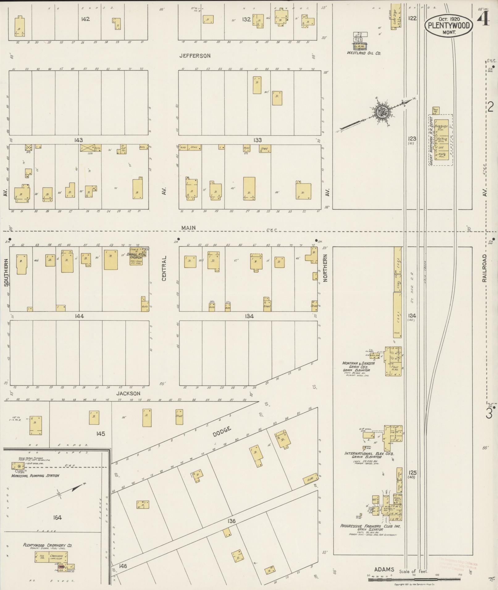 Sanborn Fire Insurance Map from Plentywood, Sheridan County, Montana (1920), Sheet #0004 - Complete Map Set gallery image, historic Sanborn map, vintage wall art, Montana Montana