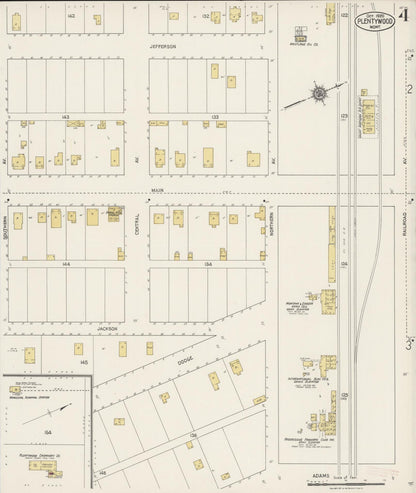 Sanborn Fire Insurance Map from Plentywood, Sheridan County, Montana (1920), Sheet #0004 - Complete Map Set gallery image, historic Sanborn map, vintage wall art, Montana Montana