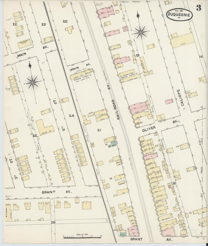 Sanborn Fire Insurance Map from Duquesne, Allegheny County, Pennsylvania (1891), Sheet #0003 - Complete Map Set gallery image, historic Sanborn map, vintage wall art, Pennsylvania Pennsylvania