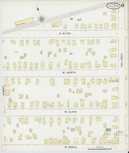 Sanborn Fire Insurance Map from Ilion, Herkimer County, New York (1891), Sheet #0006 - Complete Map Set gallery image, historic Sanborn map, vintage wall art, New York New York
