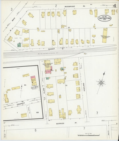 Sanborn Fire Insurance Map from East Hartford, Hartford County, Connecticut (1908), Sheet #0004 - Complete Map Set gallery image, historic Sanborn map, vintage wall art, Connecticut Connecticut