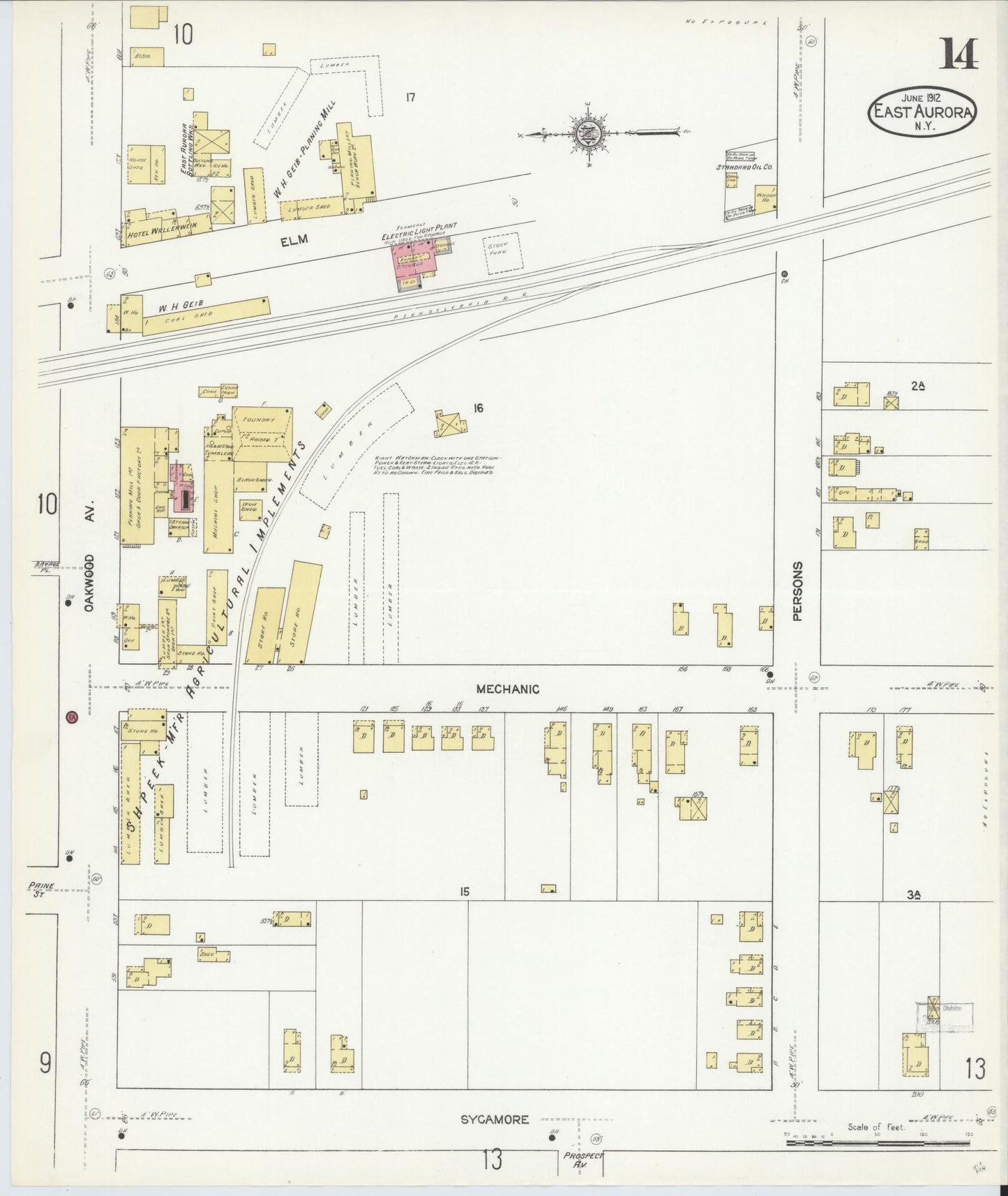 Sanborn Fire Insurance Map from East Aurora, Erie County, New York (1912), Sheet #0014 - Complete Map Set gallery image, historic Sanborn map, vintage wall art, New York New York