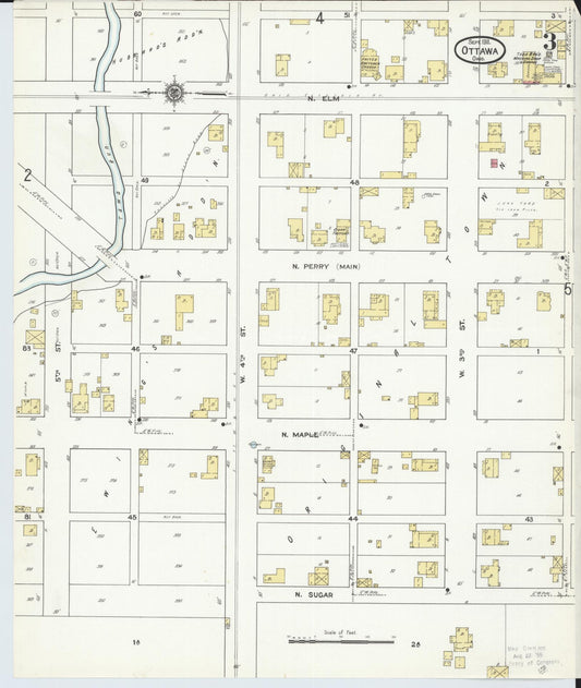 Sanborn Fire Insurance Map from Ottawa, Putnam County, Ohio (1911), Sheet #0003 - Historic Sanborn Fire Insurance Map Print, vintage old map wall art, antique decor, genealogy gift, Ohio Ohio map