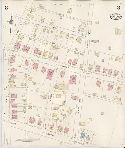 Sanborn Fire Insurance Map from Oxford, Chester County, Pennsylvania (1940), Sheet #0008 - Complete Map Set gallery image, historic Sanborn map, vintage wall art, Pennsylvania Pennsylvania