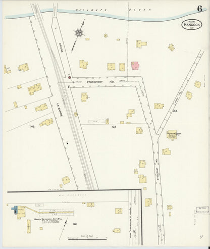 Sanborn Fire Insurance Map from Hancock, Delaware County, New York (1911), Sheet #0006 - Complete Map Set gallery image, historic Sanborn map, vintage wall art, Hancock Delaware