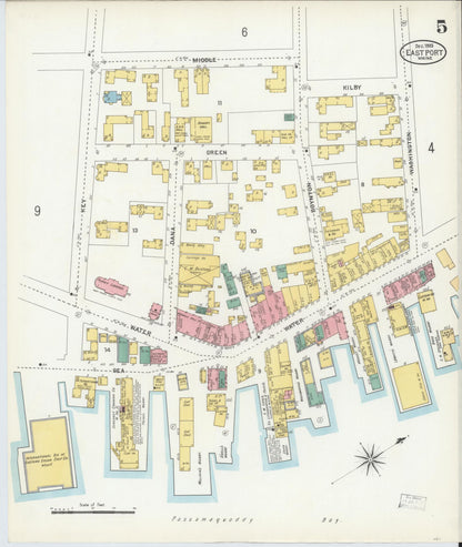Sanborn Fire Insurance Map from Eastport, Washington County, Maine (1903), Sheet #0005 - Complete Map Set gallery image, historic Sanborn map, vintage wall art, Maine Maine