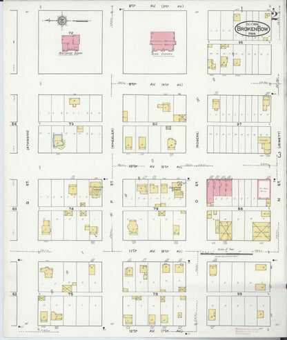 Sanborn Fire Insurance Map from Broken Bow, Custer County, Nebraska (1918), Sheet #0002 - Complete Map Set gallery image, historic Sanborn map, vintage wall art, Nebraska Nebraska