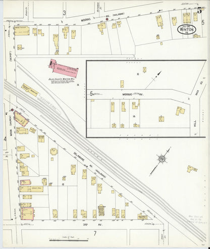 Sanborn Fire Insurance Map from Winton, Lackawanna County, Pennsylvania (1912), Sheet #0005 - Historic Sanborn Fire Insurance Map Print, vintage old map wall art, antique decor, genealogy gift, Pennsylvania Pennsylvania map