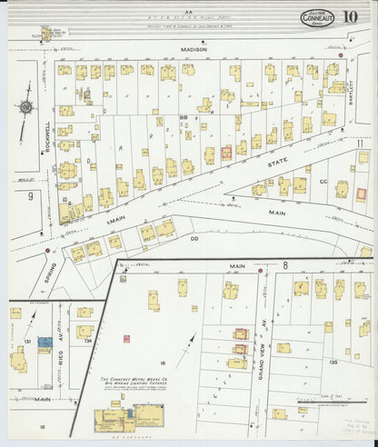 Sanborn Fire Insurance Map from Conneaut, Ashtabula County, Ohio (1919), Sheet #0010 - Historic Sanborn Fire Insurance Map Print, vintage old map wall art, antique decor, genealogy gift, Ohio Ohio map