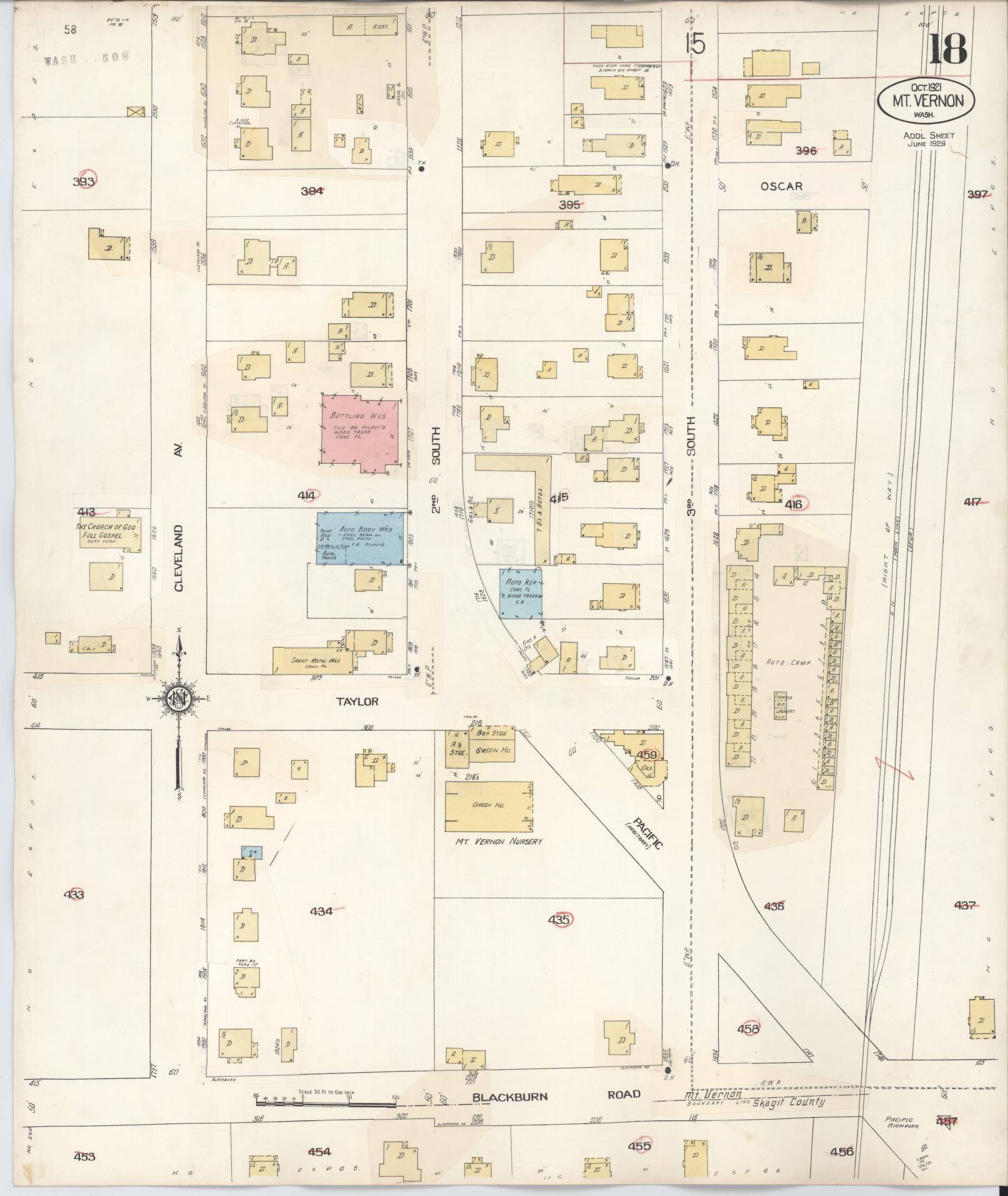 Sanborn Fire Insurance Map from Mount Vernon, Skagit County, Washington (1948), Sheet #0018 - Complete Map Set gallery image, historic Sanborn map, vintage wall art, Washington Washington