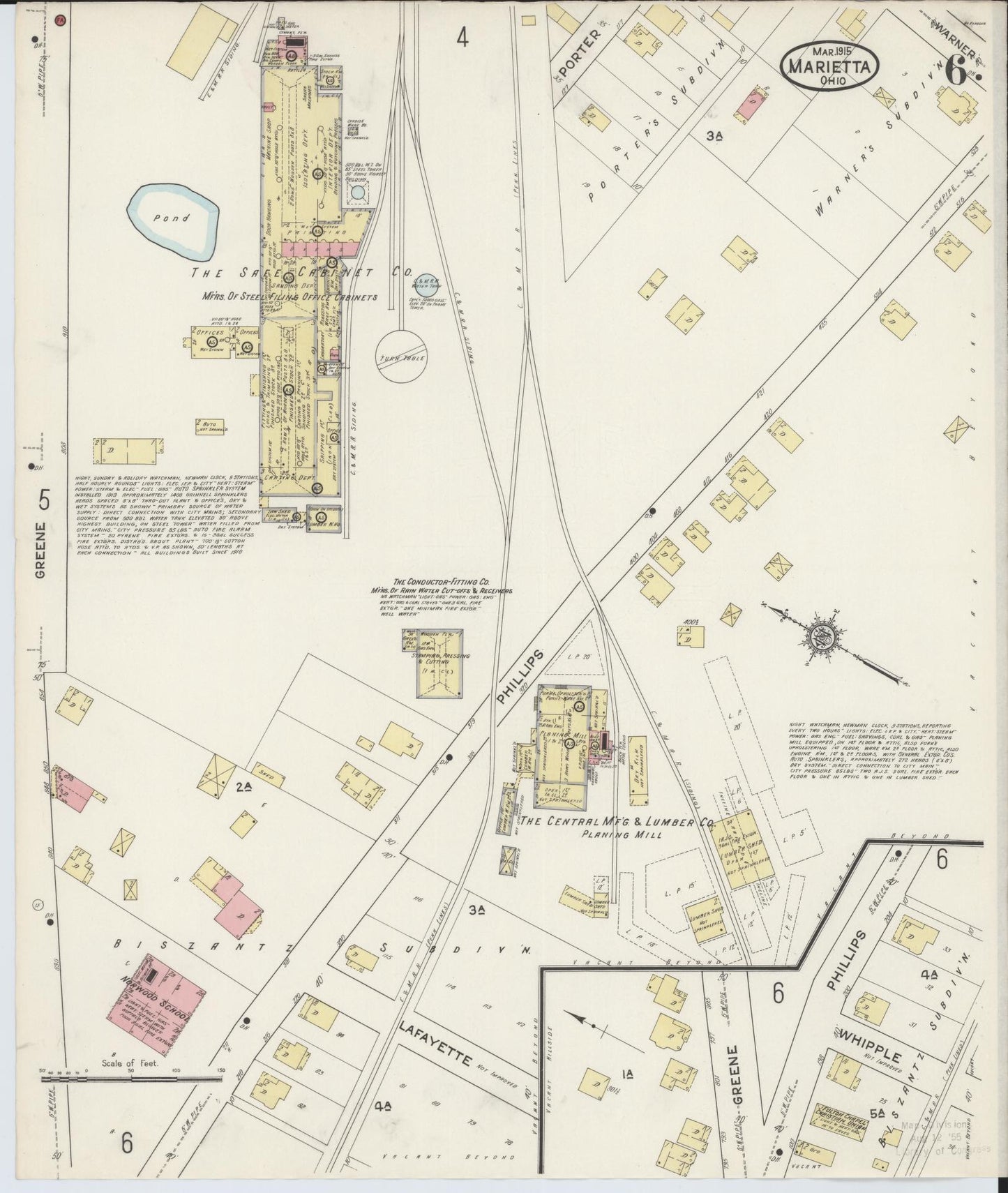 Sanborn Fire Insurance Map from Marietta, Washington County, Ohio (1915), Sheet #0006 - Historic Sanborn Fire Insurance Map Print, vintage old map wall art, antique decor, genealogy gift, Ohio Ohio map