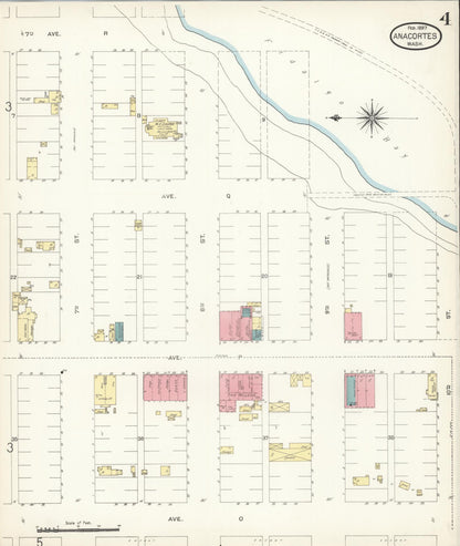 Sanborn Fire Insurance Map from Anacortes, Skagit County, Washington (1897), Sheet #0004 - Complete Map Set gallery image, historic Sanborn map, vintage wall art, Washington Washington