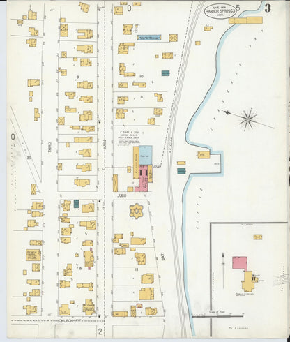 Sanborn Fire Insurance Map from Harbor Springs, Emmet County, Michigan (1906), Sheet #0003 - Complete Map Set gallery image, historic Sanborn map, vintage wall art, Michigan Michigan