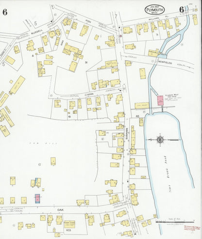 Sanborn Fire Insurance Map from Plymouth, Plymouth County, Massachusetts (1927), Sheet #0006 - Complete Map Set gallery image, historic Sanborn map, vintage wall art, Massachusetts Massachusetts