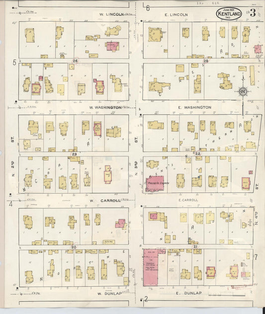 Sanborn Fire Insurance Map from Kentland, Newton County, Indiana (1942), Sheet #0003 - Historic Sanborn Fire Insurance Map Print, vintage old map wall art, antique decor, genealogy gift, Indiana Indiana map