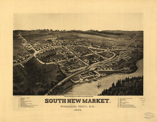 South-New-Market, Rockingham County, N.H. 1884. (1884) – Historic Bird’s-Eye View Panorama Print