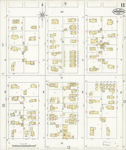 Sanborn Fire Insurance Map from Snohomish, Snohomish County, Washington (1908), Sheet #0011 - Complete Map Set gallery image, historic Sanborn map, vintage wall art, Washington Washington