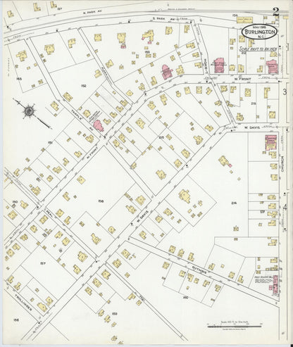 Sanborn Fire Insurance Map from Burlington, Alamance County, North Carolina (1918), Sheet #0002 - Complete Map Set gallery image, historic Sanborn map, vintage wall art, North Carolina North Carolina