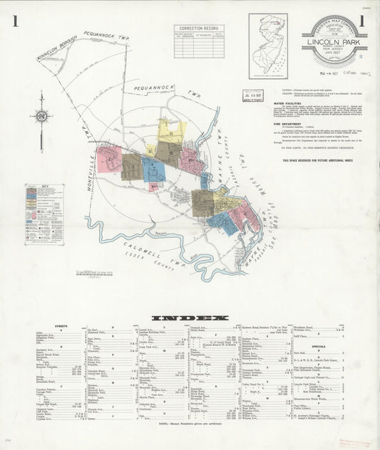 Sanborn Fire Insurance Map from Lincoln Park, Morris County, New Jersey. (1937) – Historic Sanborn Fire Insurance Map Print
