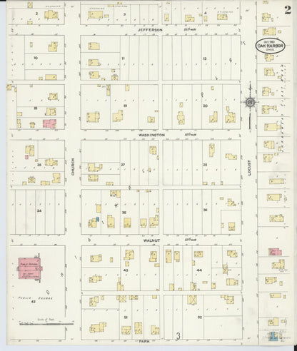 Sanborn Fire Insurance Map from Oak Harbor, Ottawa County, Ohio (1910), Sheet #0002 - Complete Map Set gallery image, historic Sanborn map, vintage wall art, Ohio Ohio