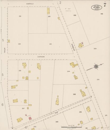 Sanborn Fire Insurance Map from Mount Angel, Marion County, Oregon (1922), Sheet #0007 - Complete Map Set gallery image, historic Sanborn map, vintage wall art, Oregon Oregon