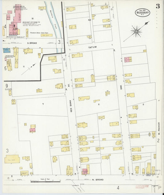 Sanborn Fire Insurance Map from Woodbury, Gloucester County, New Jersey (1908), Sheet #0003 - Historic Sanborn Fire Insurance Map Print, vintage old map wall art, antique decor, genealogy gift, New Jersey New Jersey map