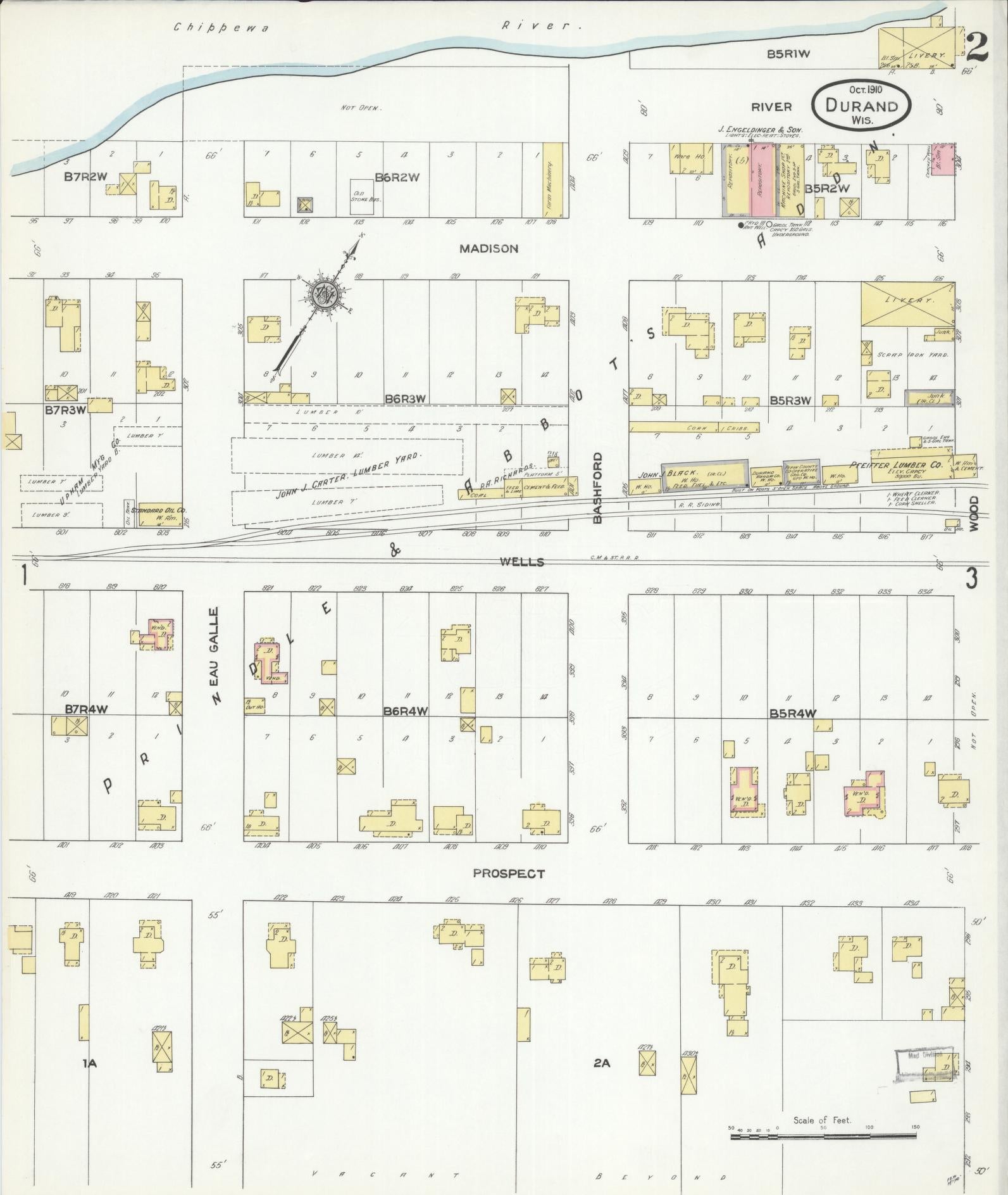 Sanborn Fire Insurance Map from Durand, Pepin County, Wisconsin (1910), Sheet #0002 - Complete Map Set gallery image, historic Sanborn map, vintage wall art, Wisconsin Wisconsin