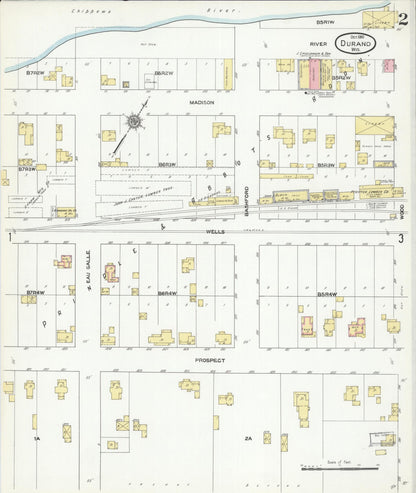 Sanborn Fire Insurance Map from Durand, Pepin County, Wisconsin (1910), Sheet #0002 - Complete Map Set gallery image, historic Sanborn map, vintage wall art, Wisconsin Wisconsin