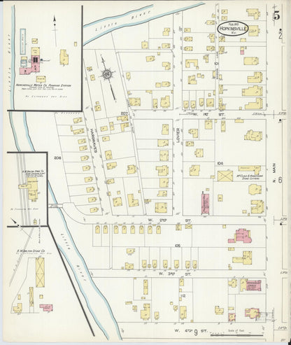 Sanborn Fire Insurance Map from Hopkinsville, Christian County, Kentucky (1913), Sheet #0005 - Complete Map Set gallery image, historic Sanborn map, vintage wall art, Kentucky Kentucky