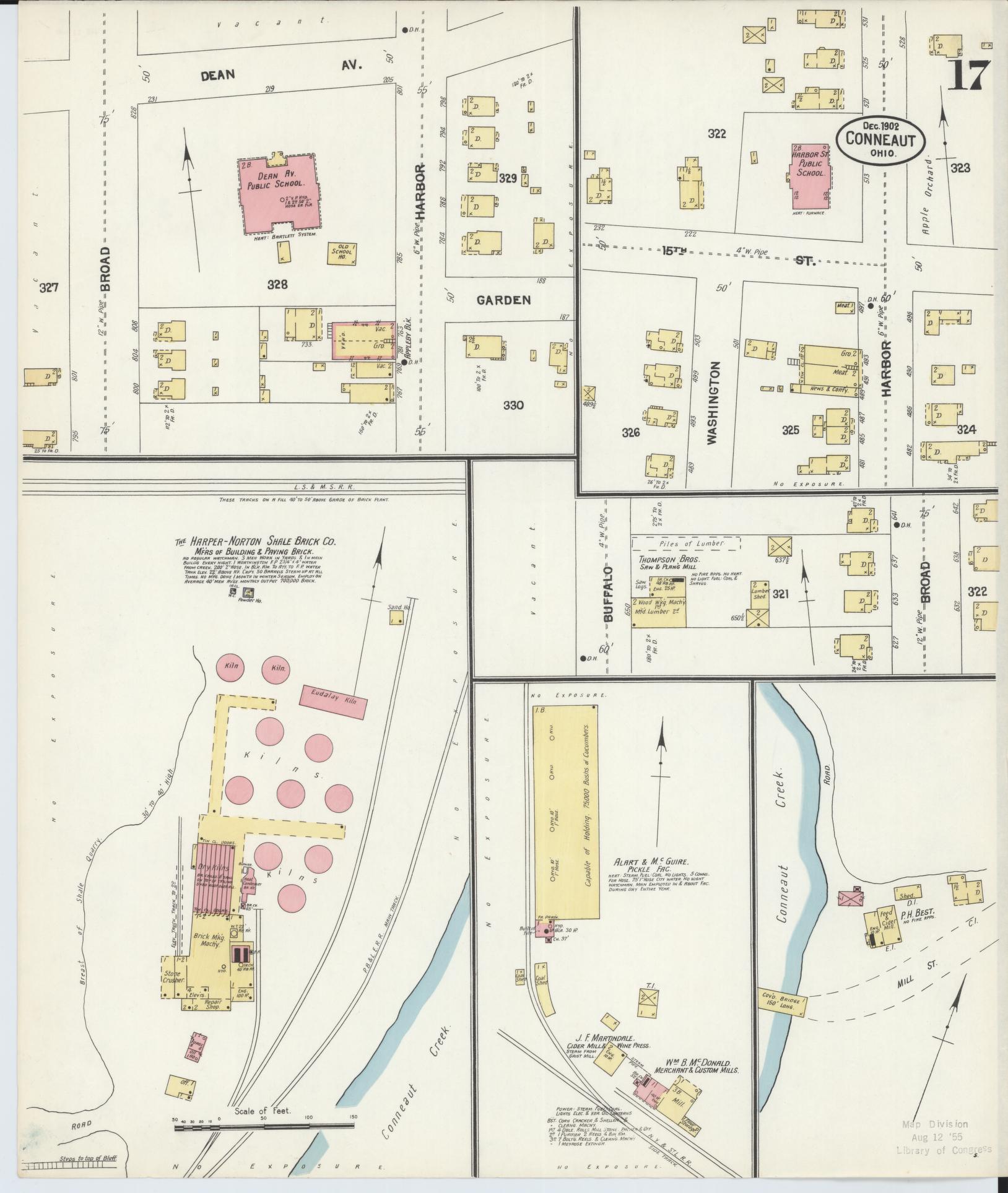 Sanborn Fire Insurance Map from Conneaut, Ashtabula County, Ohio (1902), Sheet #0017 - Historic Sanborn Fire Insurance Map Print, vintage old map wall art, antique decor, genealogy gift, Ohio Ohio map