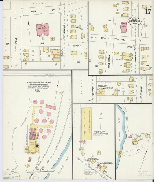 Sanborn Fire Insurance Map from Conneaut, Ashtabula County, Ohio (1902), Sheet #0017 - Historic Sanborn Fire Insurance Map Print, vintage old map wall art, antique decor, genealogy gift, Ohio Ohio map
