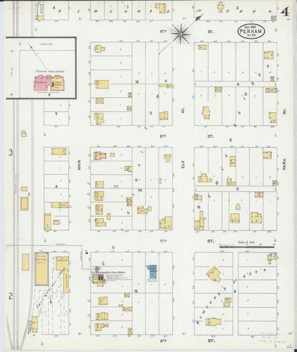 Sanborn Fire Insurance Map from Perham, Otter Tail County, Minnesota (1904), Sheet #0004 - Historic Sanborn Fire Insurance Map Print, vintage old map wall art, antique decor, genealogy gift, Minnesota Minnesota map