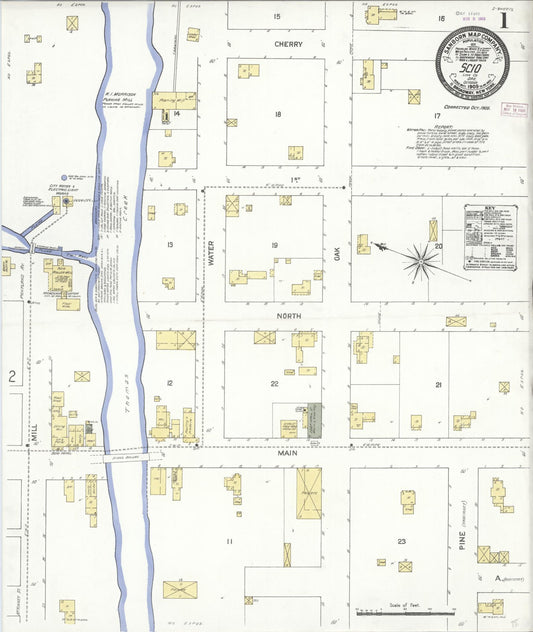 Sanborn Fire Insurance Map from Scio, Linn County, Oregon (1909), Sheet #0001 - Complete Map Set gallery image, historic Sanborn map, vintage wall art, Oregon Oregon