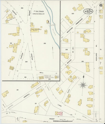 Sanborn Fire Insurance Map from Auburn, Androscoggin County, Maine (1908), Sheet #0006 - Complete Map Set gallery image, historic Sanborn map, vintage wall art, Maine Maine