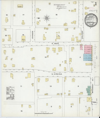 Sanborn Fire Insurance Map from Farmersville, Collin County, Texas (1892), Sheet #0001 - Complete Map Set gallery image, historic Sanborn map, vintage wall art, Texas Texas