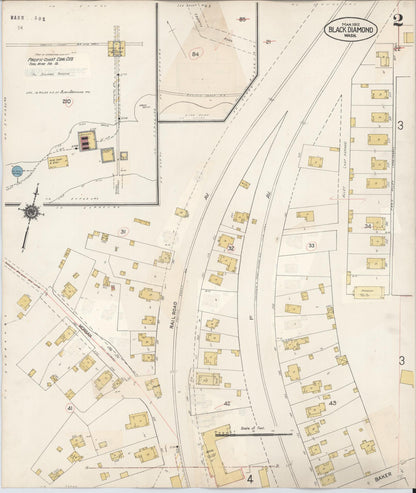 Sanborn Fire Insurance Map from Black Diamond, King County, Washington (1929), Sheet #0002 - Complete Map Set gallery image, historic Sanborn map, vintage wall art, Washington Washington