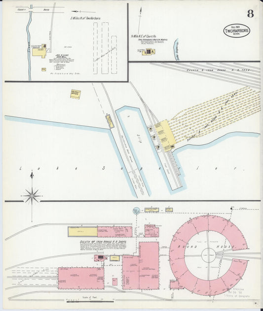 Sanborn Fire Insurance Map from Two Harbors, Lake County, Minnesota (1901), Sheet #0008 - Historic Sanborn Fire Insurance Map Print, vintage old map wall art, antique decor, genealogy gift, Minnesota Minnesota map