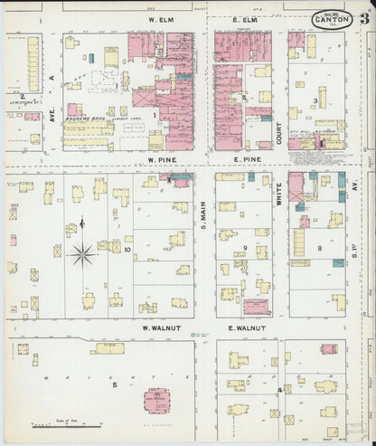 Sanborn Fire Insurance Map from Canton, Fulton County, Illinois (1891), Sheet #0003 - Complete Map Set gallery image, historic Sanborn map, vintage wall art, Illinois Illinois
