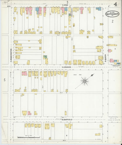 Sanborn Fire Insurance Map from Shippensburg, Cumberland And Franklin Counties, Pennsylvania (1904), Sheet #0004 - Historic Sanborn Fire Insurance Map Print, vintage old map wall art, antique decor, genealogy gift, Counties Pennsylvania map